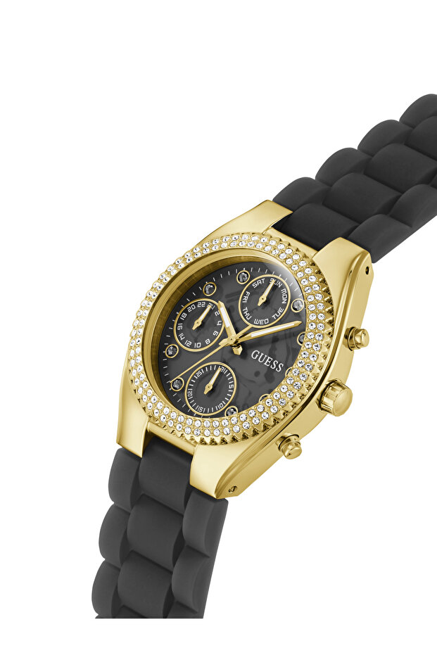 ساعة نسائية متعددة الوظائف باللون الأسود والذهبي - 4