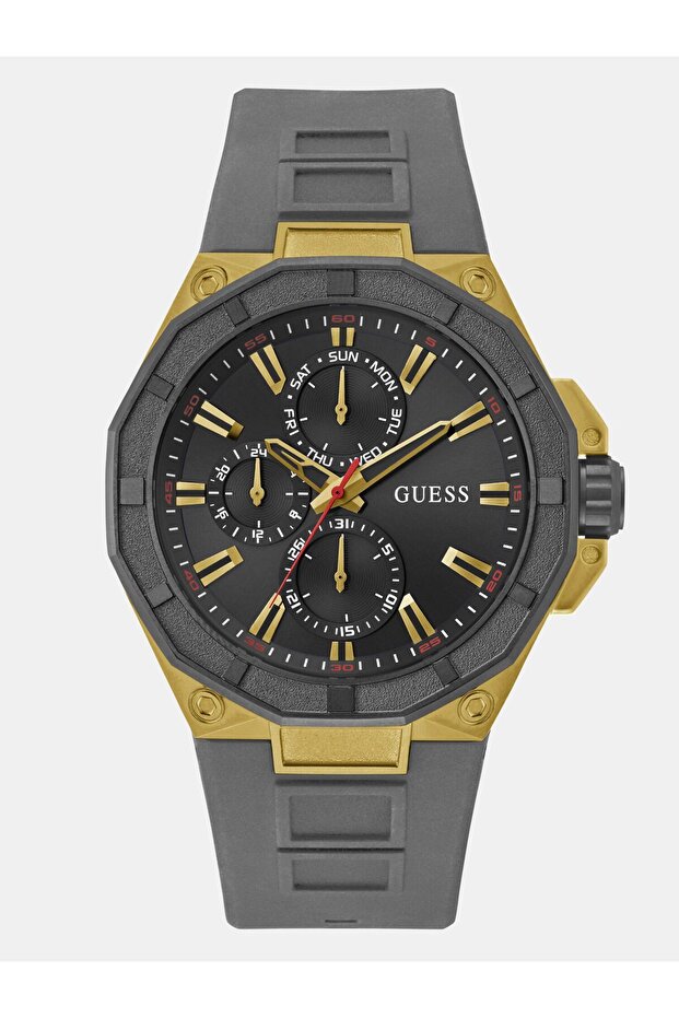 Mens Gray Gold Tone Multi-function Watch