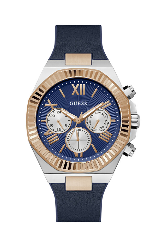 Mens Blue 2-Tone Multi-function Watch