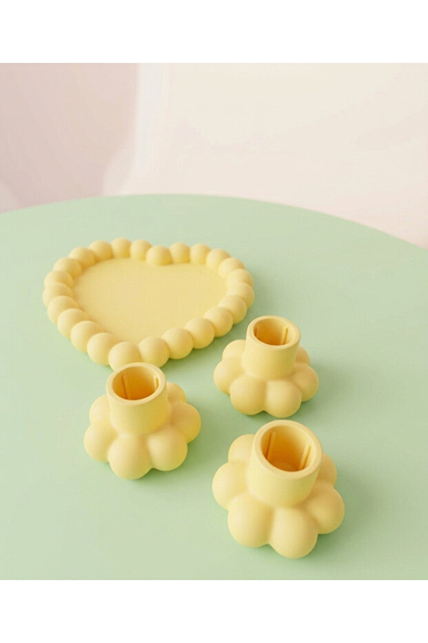 Bubble kalpli tabak ve şamdan seti