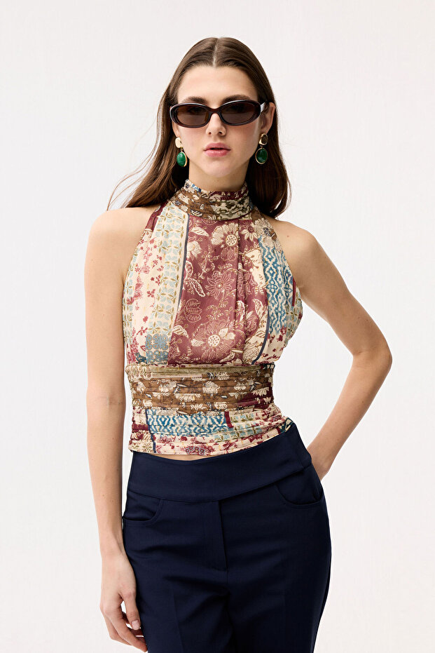 Kolsuz Pliseli Bluz - 1