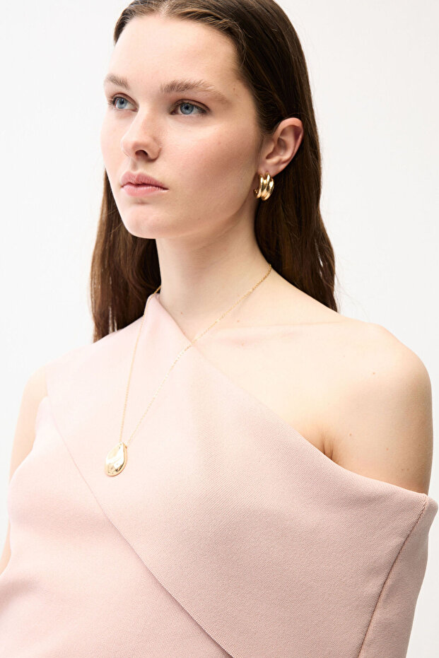 Düşük Omuz Triko Bluz - 2