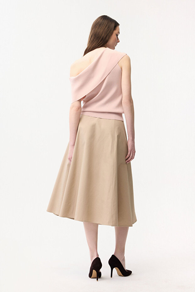 Düşük Omuz Triko Bluz - 6