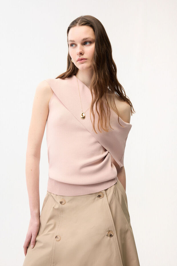 Düşük Omuz Triko Bluz - 4