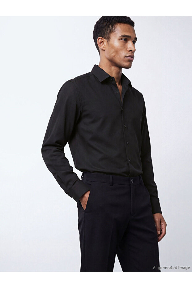 قميص NEVAVM Farkily Slim Fit بأكمام طويلة للرجال