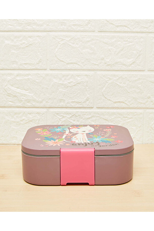 علبة غداء مطبوع متعددة الألوان - 1