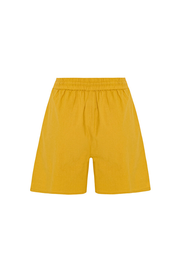 NAKIŞLI BELİ LASTİKLİ ŞORT - 4