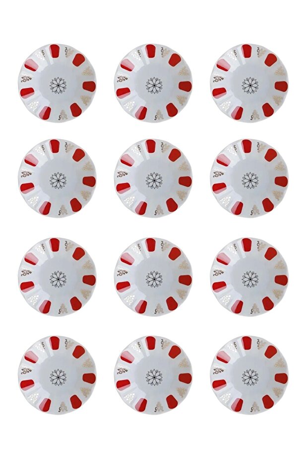 Red and White Classic Melamine Coffee Shop Style Tea Plate, Long-Lasting Plastic Suitable for Daily Use