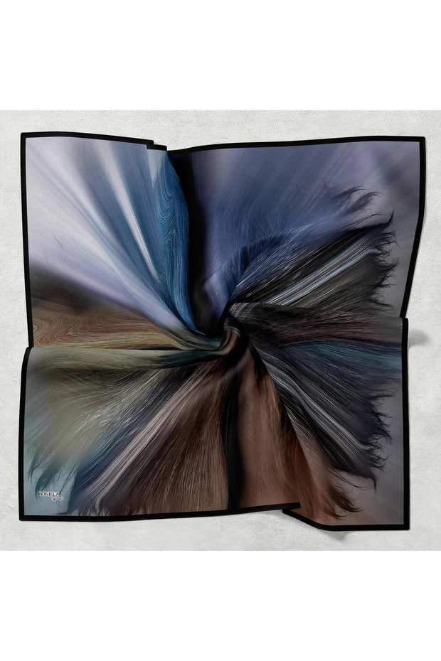 فرشاة وشاح ناعمة بنمط أسود - 1