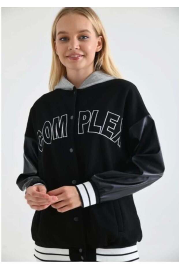 Women's Unisex College Jacket Black