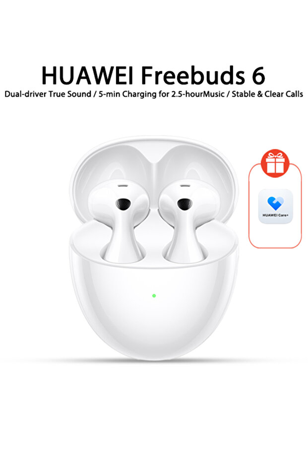 سماعات أذن لاسلكية FreeBuds 6، صوت حقيقي ثنائي المحرك، بطارية حتى 36 ساعة، iOS وAndroid