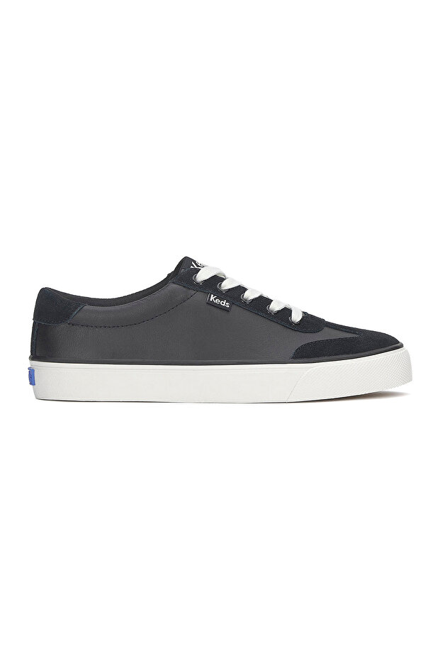 Women's Jump Kick T-Toe Lace Up Leather/Suede Casual Sneaker Black