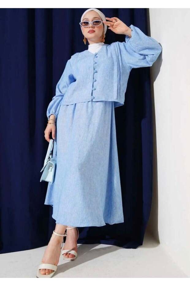 Women's Birit Buttoned Suit Blue