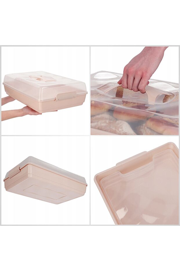 Plastic Container for Cakes, Pastries, Cake Box, Rectangular, Large - 4