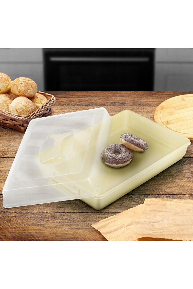 Rectangular Plastic Container for Cakes, Pastries, Cake Box, Large - 6