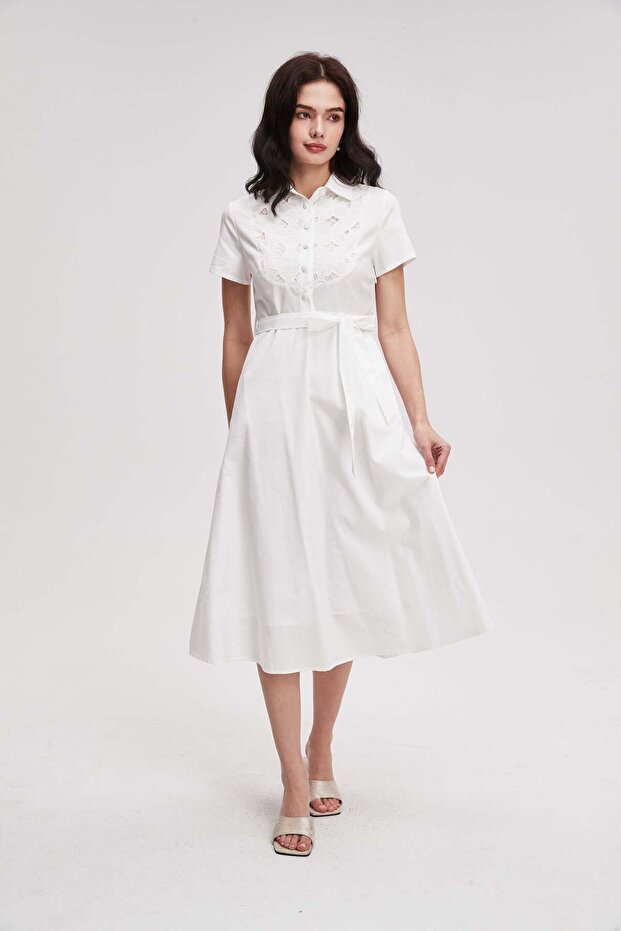 Sleeveless patterned midi dress - 1