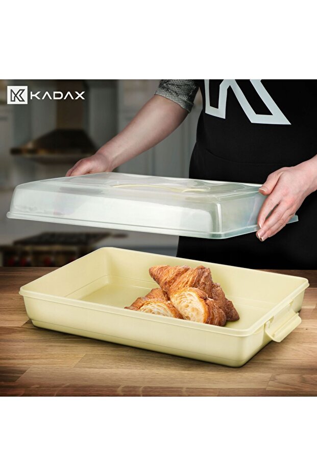 Rectangular Plastic Container for Cakes, Pastries, Cake Box, Large - 5