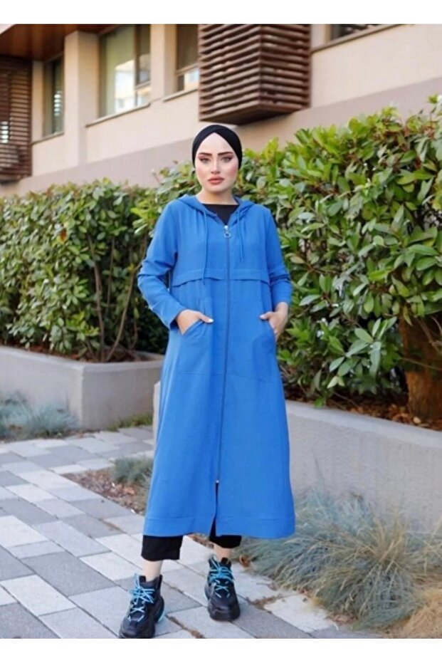 Women's Hooded Cap Blue