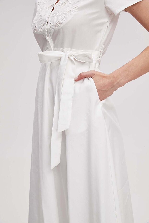 Sleeveless patterned midi dress - 4