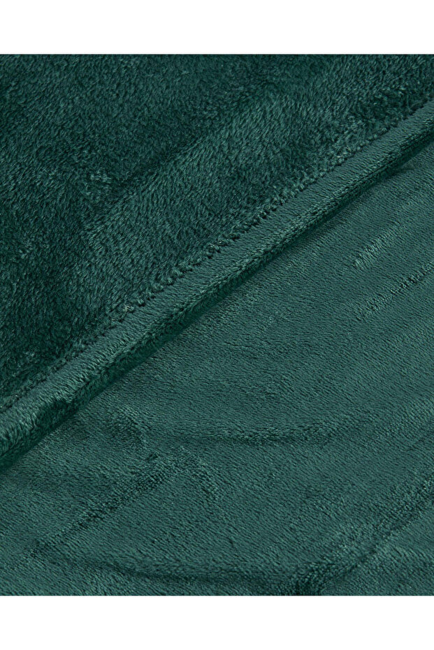 بطانية فلانيل خضراء سادة، مقاس مفرد - 2