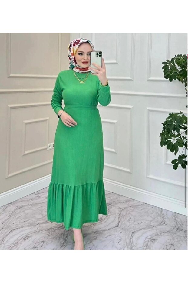 Women's Skirt Ruffled Dress Green