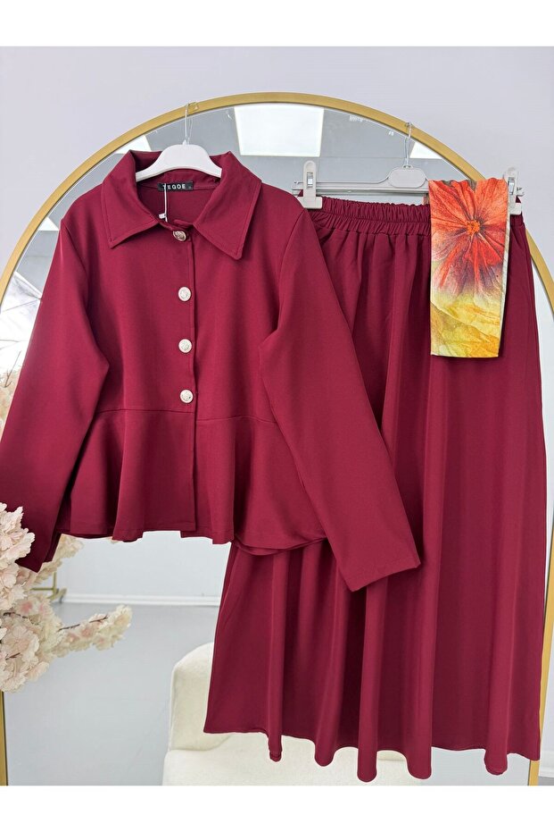 Women's Jacket Suit Burgundy