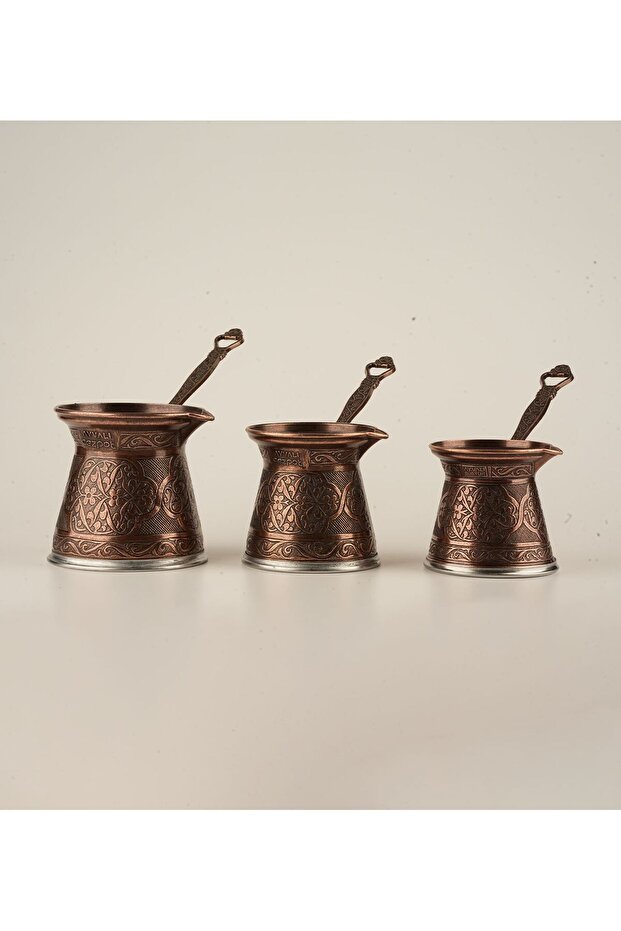 Classic 3-Piece Cast Iron Coffee Pot Set for 5, 6, 7 People - Compatible with Induction Cookers