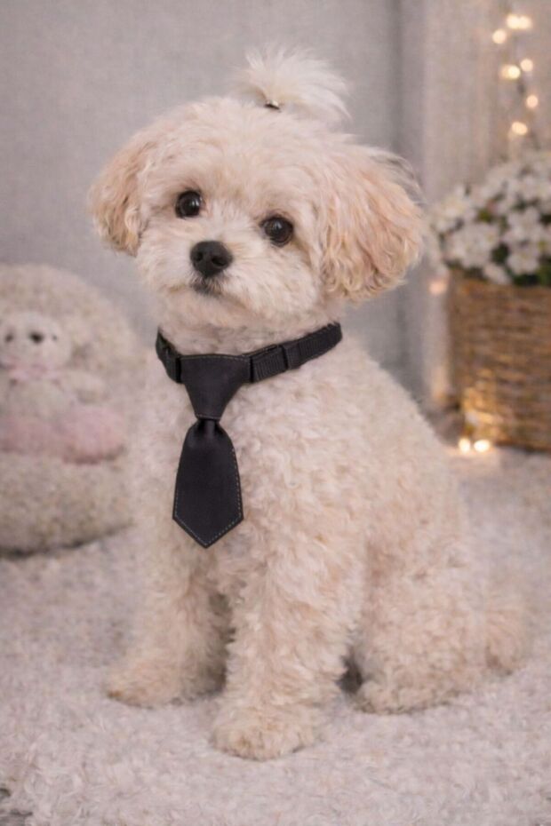 Adjustable Dog Collar with Tie - the Narrowest Part Is 15cm, the Widest Part Is 26cm, the Tie Length Is 14cm.