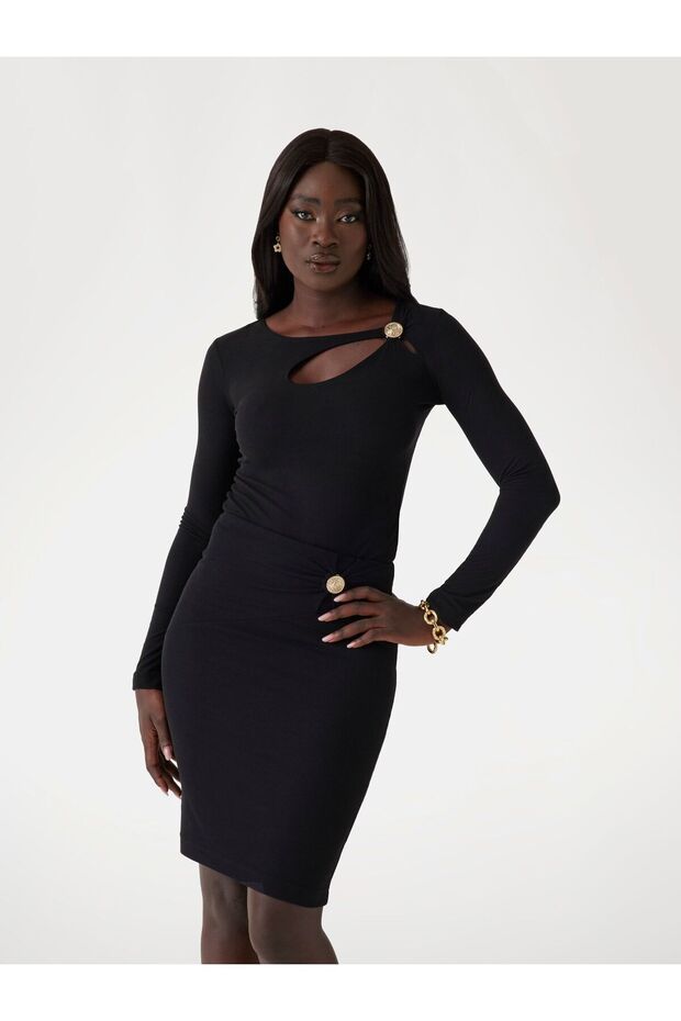 Ribbed top with peek-a-boo cutout
