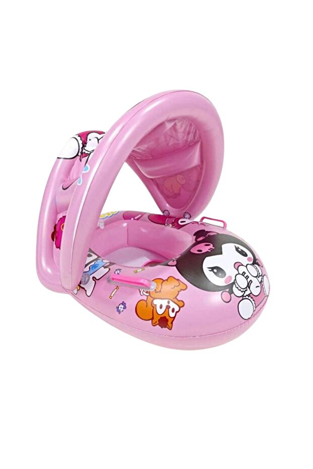 Heribom Gölgelikli Tenteli Çocuk Deniz Simiti Baby Float Bebek Deniz Simiti 0-3 Yaş Bebek Botu Figürlü