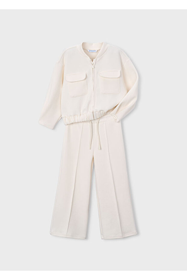 Girl's Piqué Wide Leg Tracksuit Set 3890