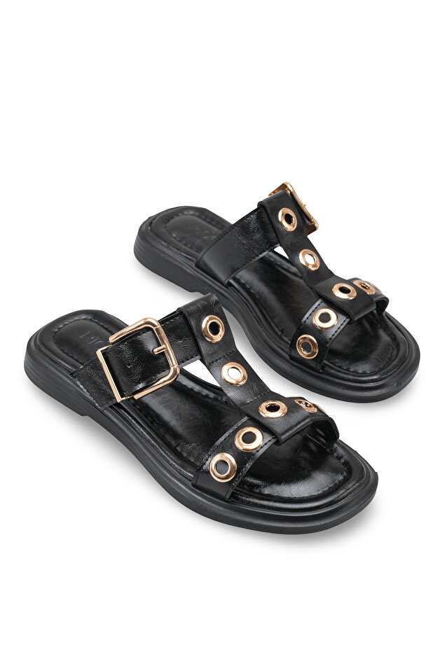 Leda Lia Women's Slippers 0012283 Black Rustic