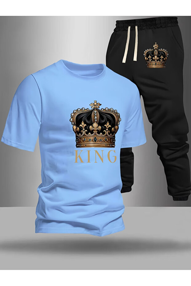 King Printed Oversized Lower Upper Tracksuit Set - 1