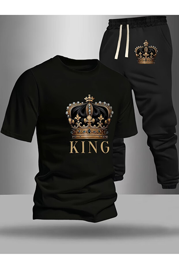 King Printed Oversized Lower Upper Tracksuit Set - 1
