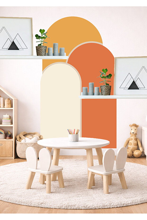 Boho Oval Belt Striped 3-Piece Wall Sticker Set