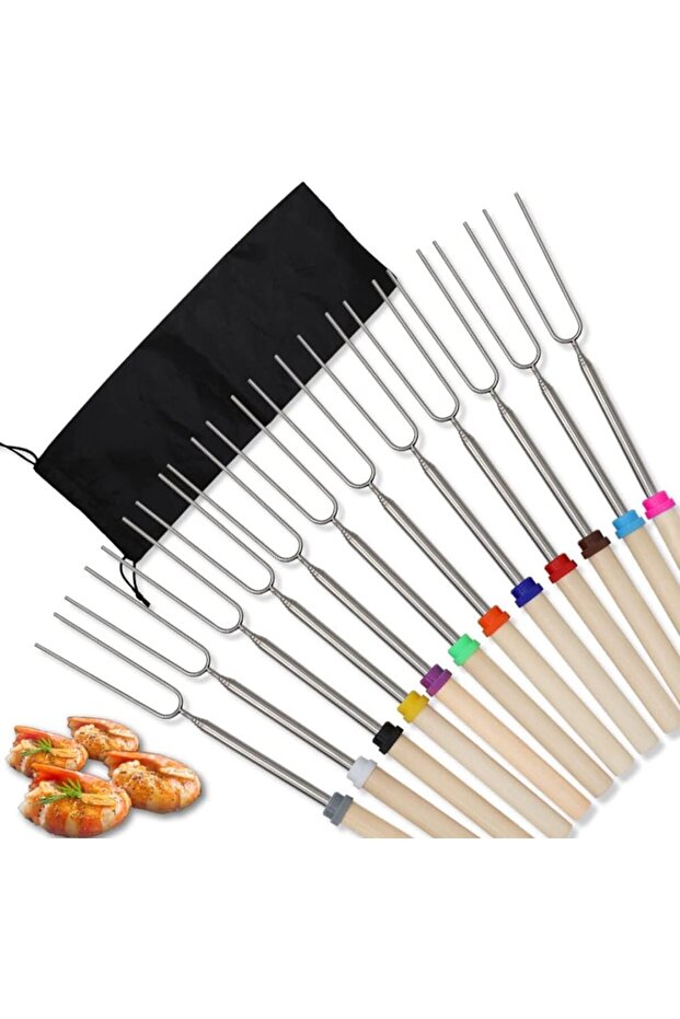 12 Pcs Marshmallow Roasting Sticks, Extendable Barbecue Fork