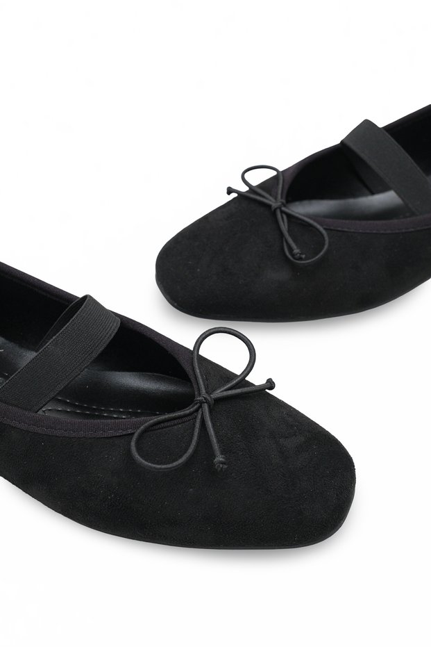 Elara Pia Orthopedic Women's Ballerinas 0012101 Black Suede