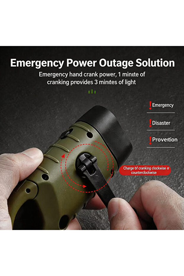 مصباح يدوي واحد، يعمل باليد، يعمل بالطاقة الشمسية، مصباح طوارئ - 2