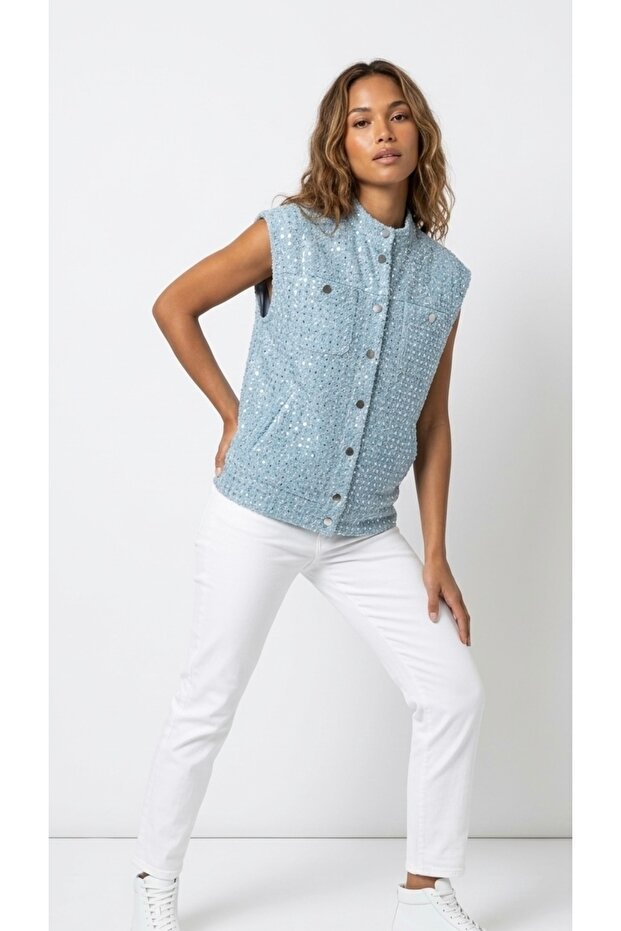 Payetli Kot Yelek - 1