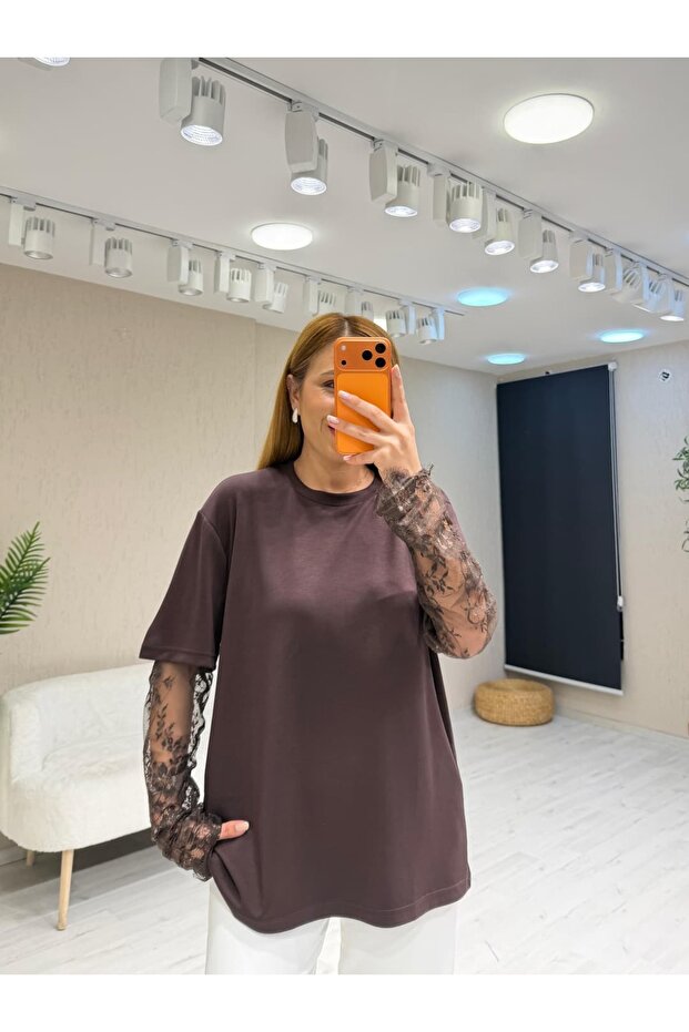 Dantel Kol Tişört - 3