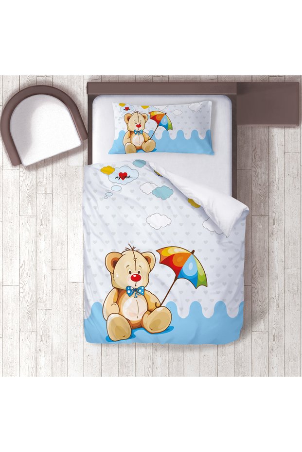 Children's Room Cotton Lu Duvet Cover Set Bed Sheet Sız Ayıcık No.00037