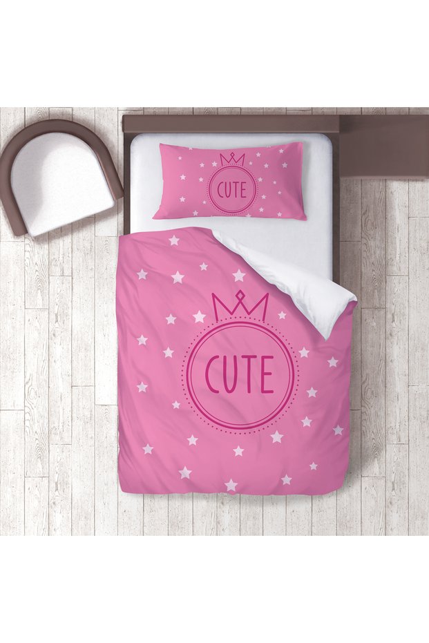 Children's Room Cotton Lu Duvet Cover Set Bed Sheet Sız Princess Crown No.00233