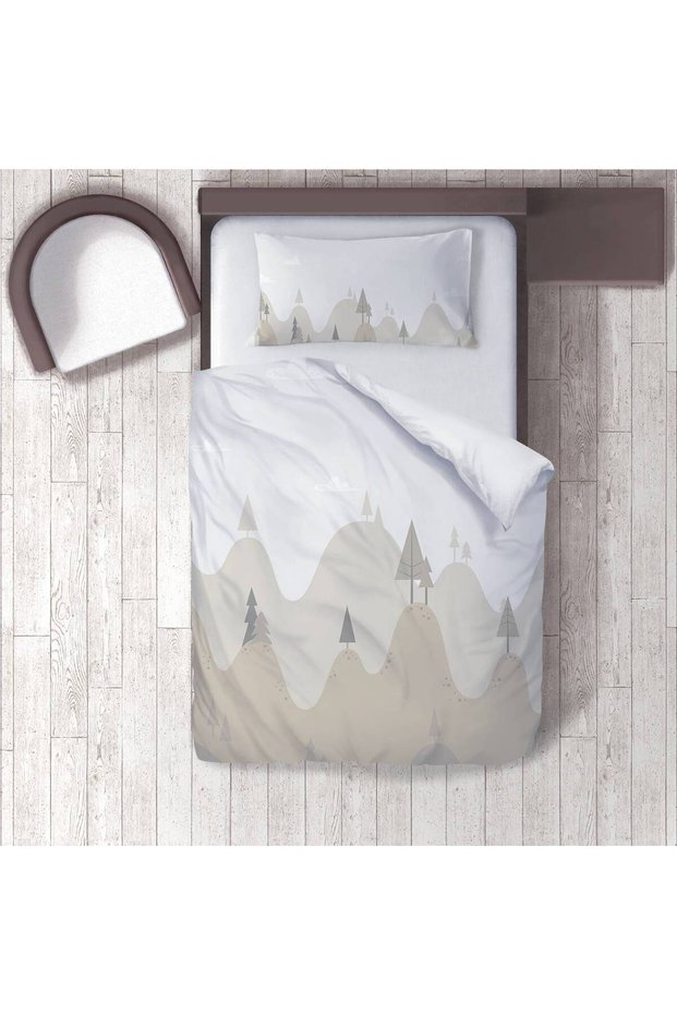 Children's Room Cotton Lu Duvet Cover Set Bed Sheet Sız Doğa, Orman, Dağlar