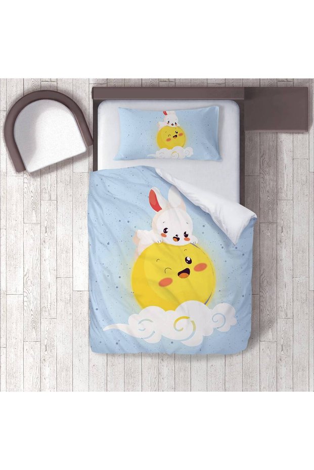 Children's Room Cotton Lu Duvet Cover Set Bed Sheet Sız Ayda Tavşan