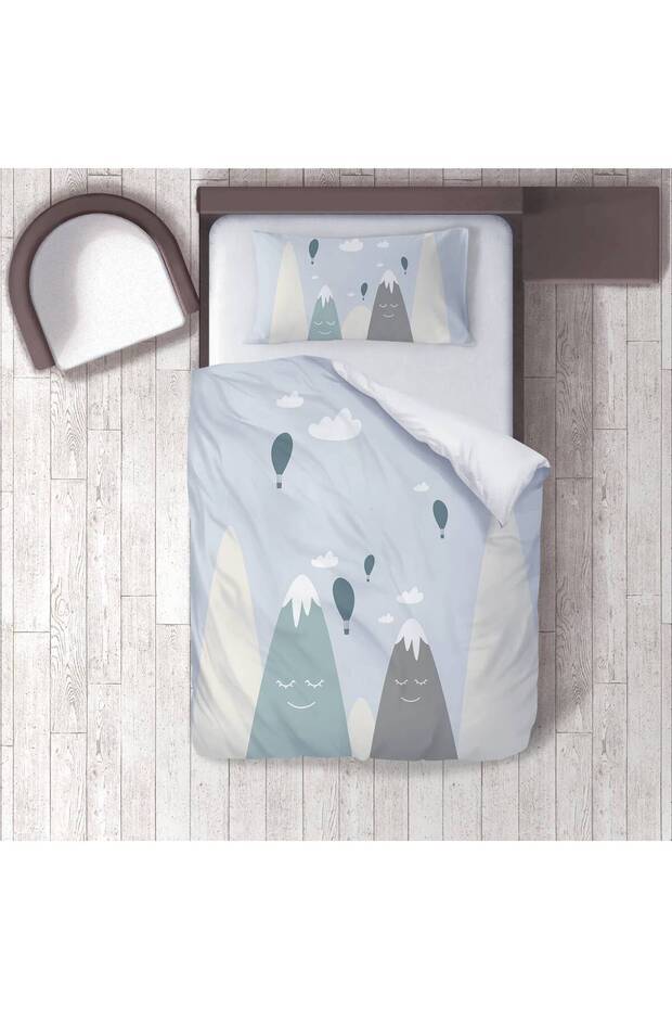 Children's Room Cotton Lu Duvet Cover Set Bed Sheet Sız Dağlar, Balonlar