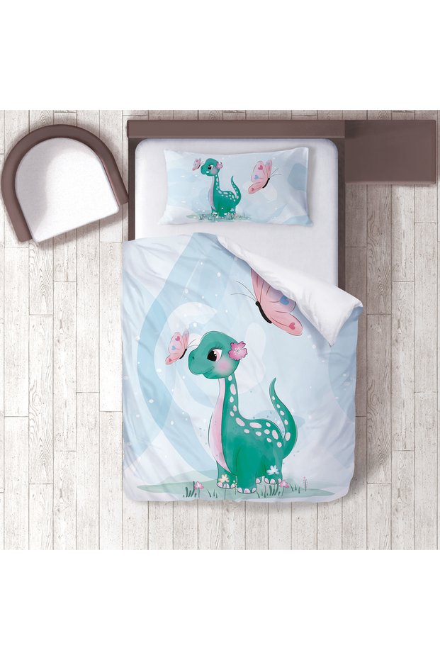 Children's Room Cotton Lu Duvet Cover Set Bed Sheet Sız Dinozor No.00225