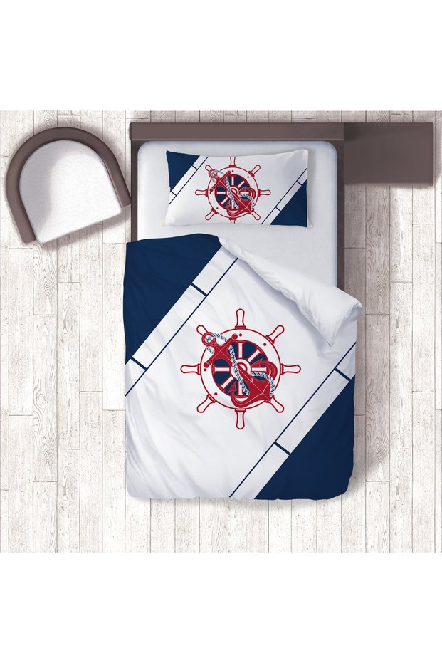 Children's Room Cotton Lu Duvet Cover Set Bed Sheet Sız Denizci No.01458
