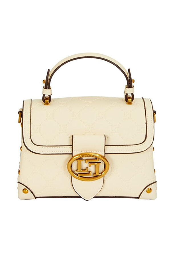 Cream Small Size Long Strap Women's Handbag and Shoulder Bag Printed Stylish Design