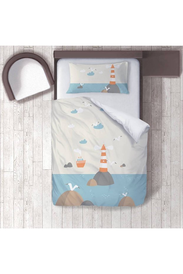 Children's Room Cotton Lu Duvet Cover Set Bed Sheet Sız Denizcilik / Seaside