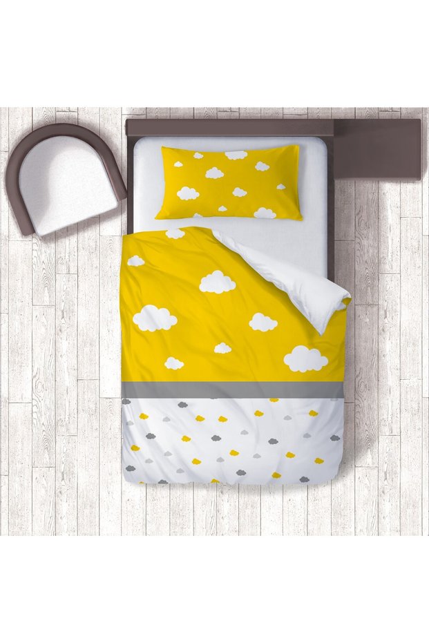 Children's Room Cotton Lu Duvet Cover Set Bed Sheet Sız Bulutlar No.01483